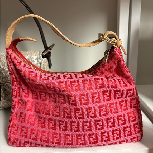 Fendi Handbags - Vintage Fendi Red Zucchino Pochette